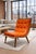 Vintage Mid Century Modern Orange Scoop Lounge Chair by Carter Brothers Inc., circa 1958. This incredible design consists...