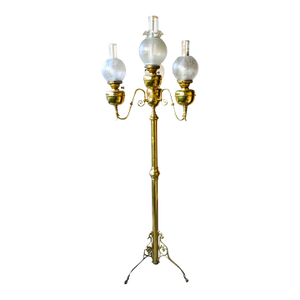 Late 19th Century Antique Brass Kerosene Torchiere