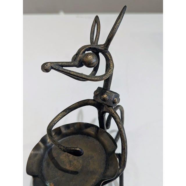 John Josten Wrought Iron Dog Candle Holder Sculpture For Sale In San Francisco - Image 6 of 6