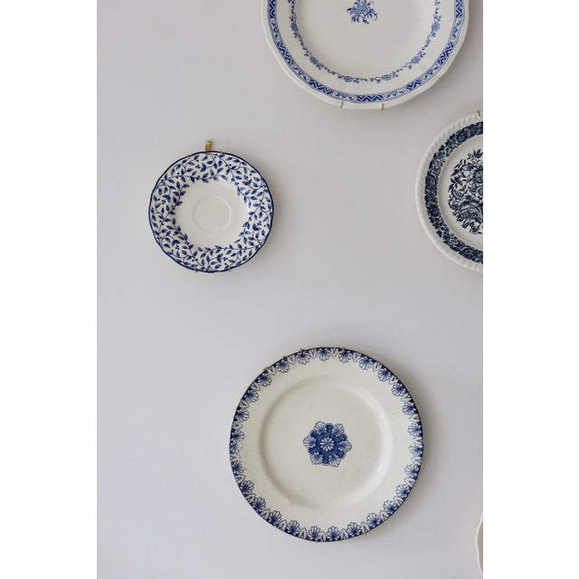 Ceramic Wall Plates in Bleu and White Earthenware, 1950s, Set of 5 For Sale - Image 7 of 10