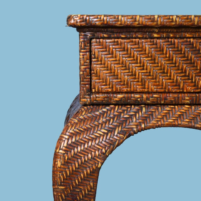 Late 20th Century Late 20th Century Wrapped Rattan Ming Style Credenza For Sale - Image 5 of 6