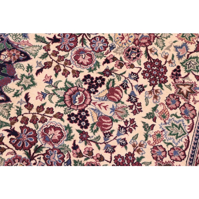 Shabby Chic Elegant Traditional Pak-Persian Ivory/Green Wool Rug - 9'1'' X 12'0'' For Sale - Image 3 of 9
