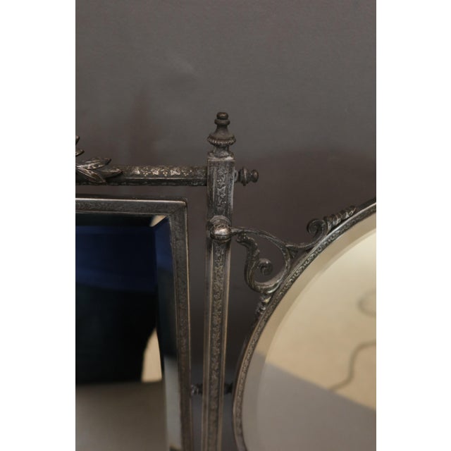Vintage Silver Plated Table Mirror, 1890s For Sale - Image 6 of 13
