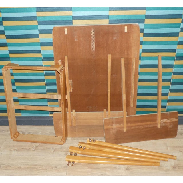 Extendable Wooden Kitchen Table with Resopal Top, 1950s For Sale - Image 12 of 13