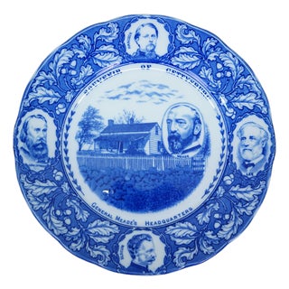 Antique F. Winkle & Co. Gettysburg General Meade's Headquarters Souvenir Plate For Sale