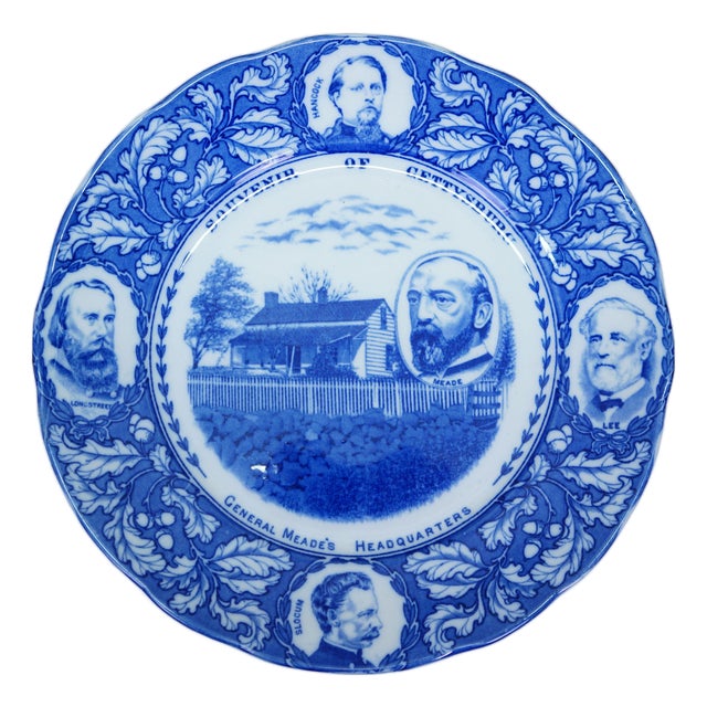 Antique F. Winkle & Co. Gettysburg General Meade's Headquarters Souvenir Plate For Sale