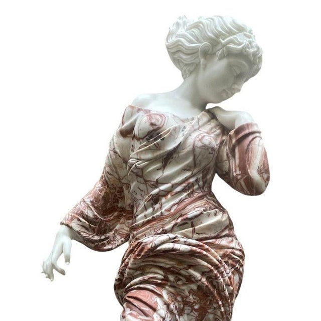 Late 20th Century Late 20th Century Italian Life-Size Marble Sculpture of a Dancing Girl. For Sale - Image 5 of 13