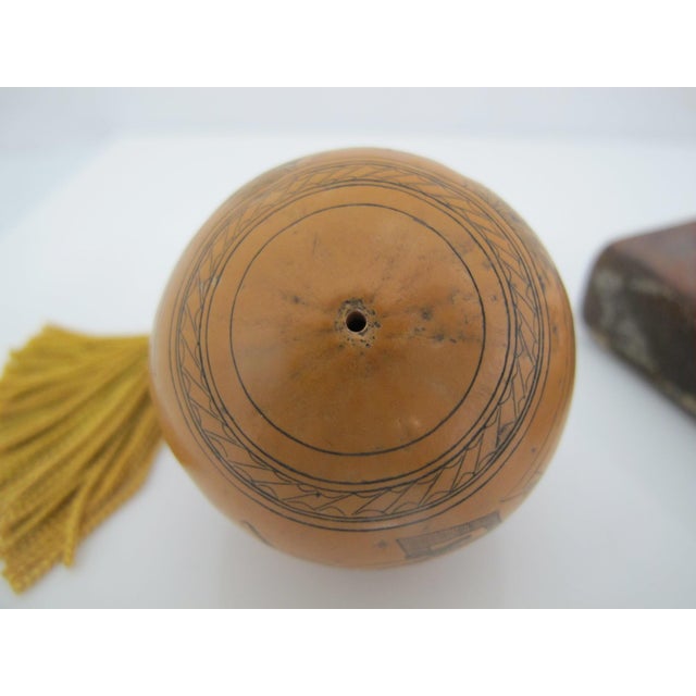 Chinese Gourd Etched With Landscape & Erotic Scene in Dome Case For Sale - Image 4 of 8