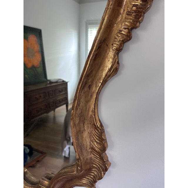 1960s Italian Giltwood Rococo Style Mirror For Sale - Image 5 of 12