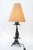 Black Cast Iron Table Lamp with Fabric Shade, Vienna, 1920s For Sale - Image 8 of 12