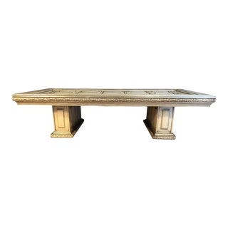 MCM Vintage Wood Coffee Table With Detailed Trim For Sale