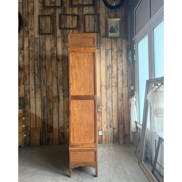 19th Century Large Art Nouveau Wardrobe in Oak and Speckled Maple, 1890s For Sale - Image 5 of 18