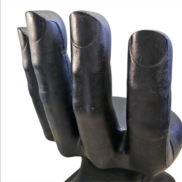 1970s Vintage Mid Century Modern Hand Lounge Chair For Sale - Image 9 of 13