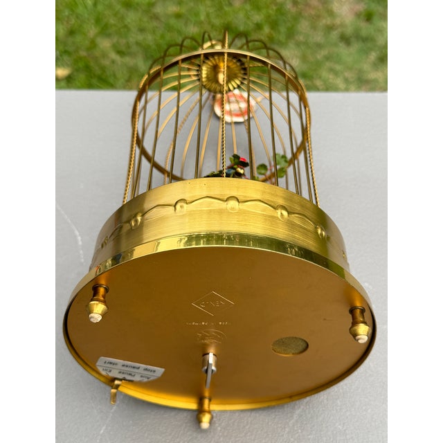 1950s Karl Griesbaum Made in Germany Mechanical Singing Bird Cage Automaton - New in Box For Sale - Image 15 of 17