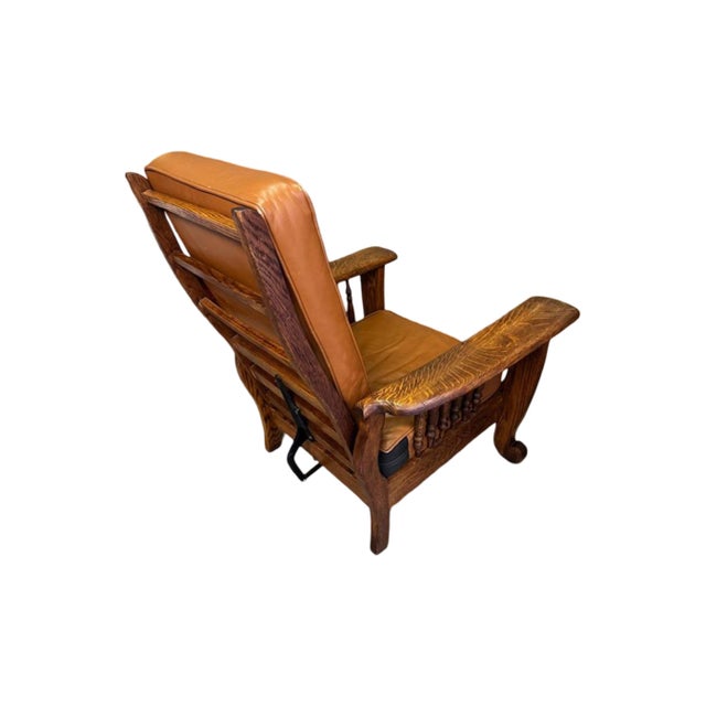 Antique 1900's Mission Style - Morris Reclining Chair For Sale - Image 4 of 14