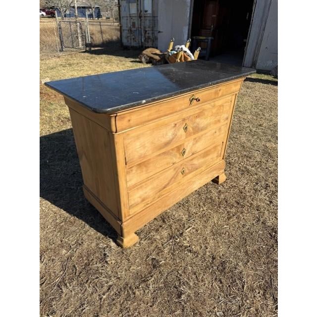 19th Century French Louis Philippe Bleached Marble Top Chest of Drawer / Commodes For Sale - Image 11 of 18