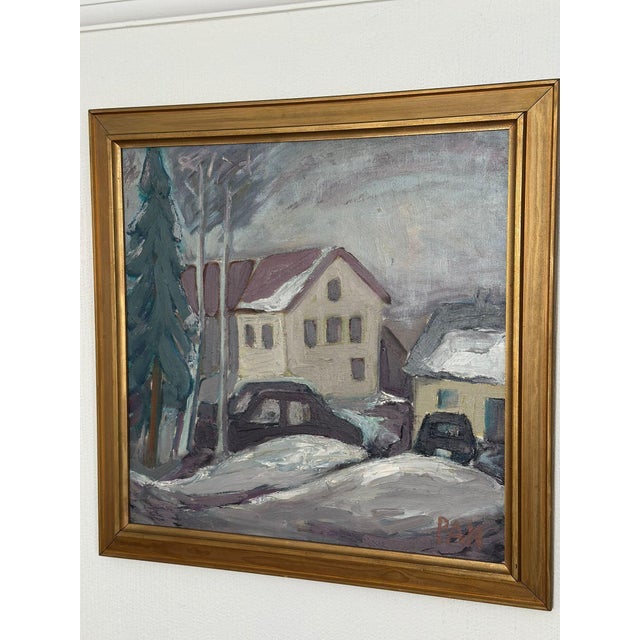 Pan, Winter, 1950s, Oil on Canvas, Framed For Sale - Image 11 of 15