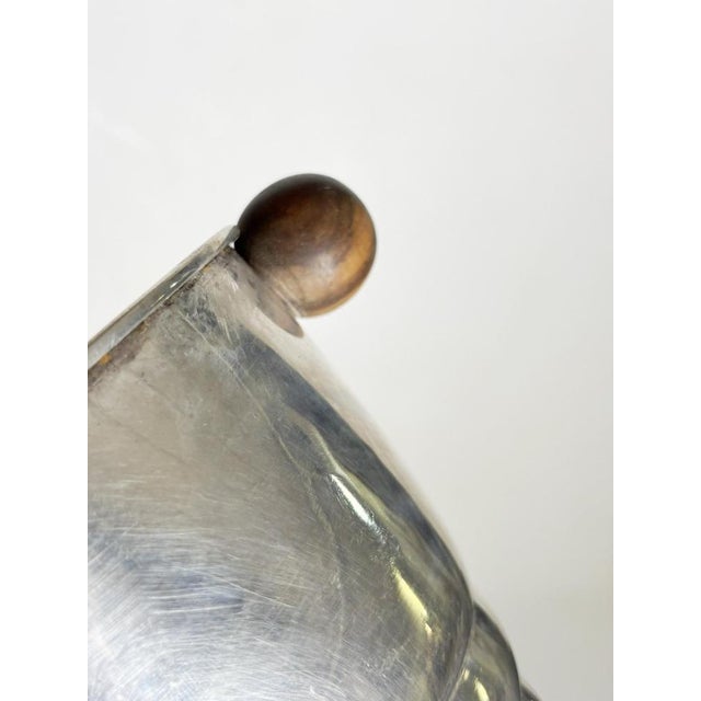 Gold Art Deco Ice Bucket in Silver-Plated Metal and Wood, France, 1940s For Sale - Image 8 of 11