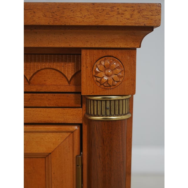 Pair Neoclassical Satinwood Finish 2 Door Nightstands For Sale - Image 9 of 18