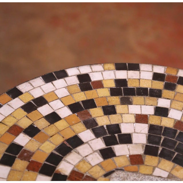 Metal 19th Century French Bistro Guéridon Table With Mosaic Top and Iron Base For Sale - Image 7 of 10