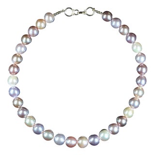 Ajd 18.5 Inch Multi Tone Magnificent 12 MM Pearl Necklace For Sale