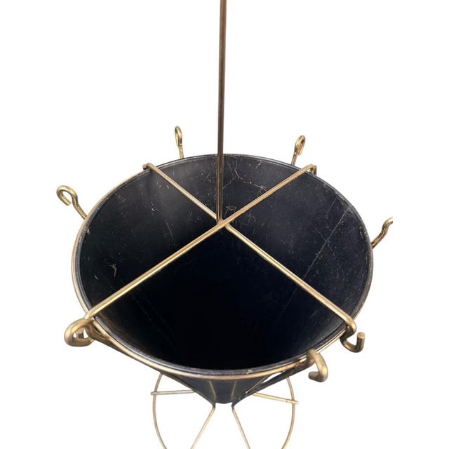 1960s Vintage MCM Brass Umbrella Stand – Atomic Cone Display, Mid Century Entryway Home For Sale - Image 5 of 11