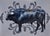 Profile of a Bull by Robin Hextrum | Oil on Artefex Smooth Oleopanel Black bull standing against a gray background. For Sale