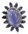 Bochic "Capri" Natural Tanzanite & Diamonds Vintage Retro Ring Set In 18K & Silver For Sale
