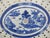 Antique Chinese export Nanking porcelain meat or vegetable strainer. Blue and white porcelain showing a village scene...