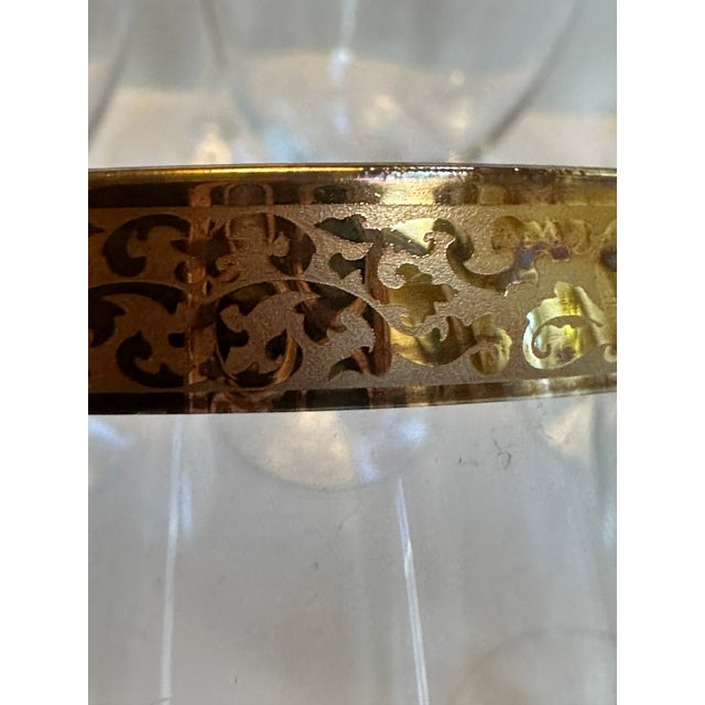 Beautiful vintage from 1970s set of !2 crystal water/wine glasses in "Autumn" pattern each measuring 7.75 inches in...