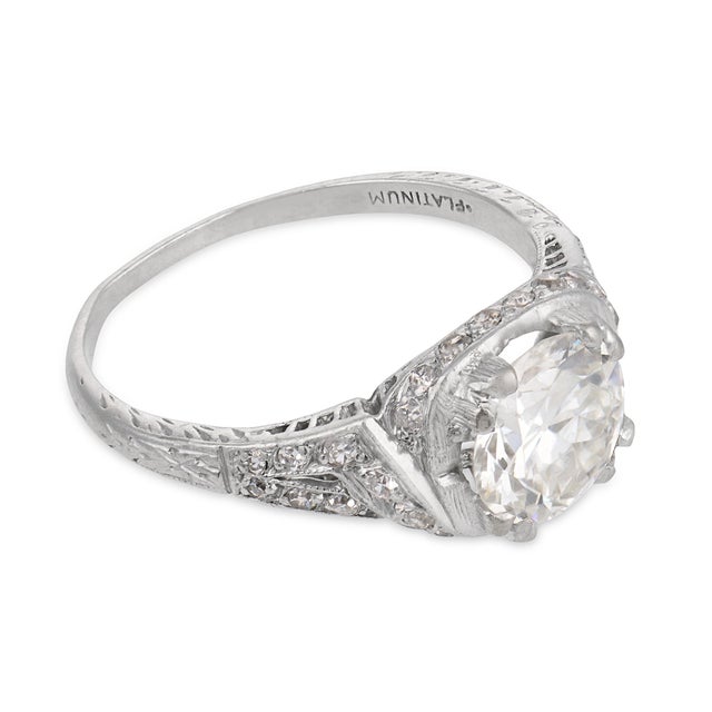 Vintage Gia 3.61 Carat Fancy Yellow Radiant Cut Diamond Two Tone Engagement Ring, Size 6.25 For Sale - Image 4 of 6