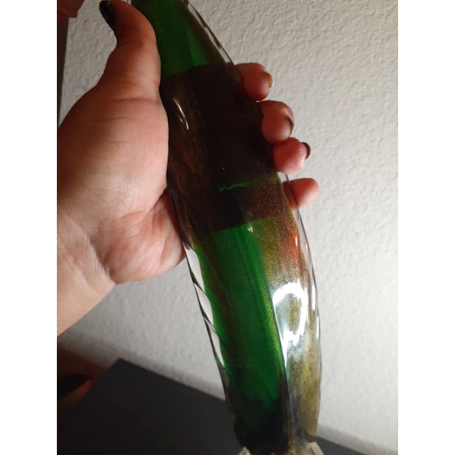 This is an EXQUISITE Seguso Murano Art Glass 20" Road Runner Sculpture Made in Italy. Bird is Aventurine Amber & Tail is...