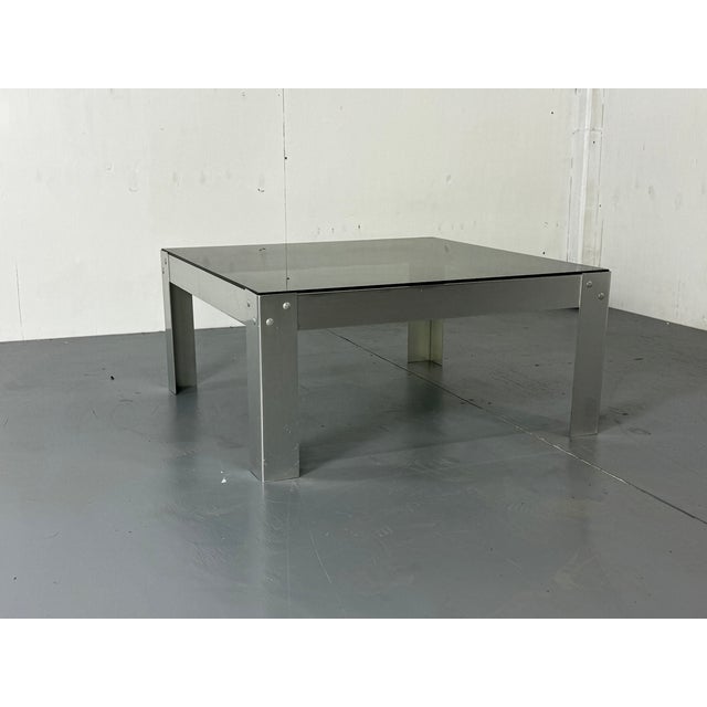 Mid-Century Modern Mid-Century Modernist Minimal Aluminum and Glass Coffee Table, 1970s For Sale - Image 3 of 7