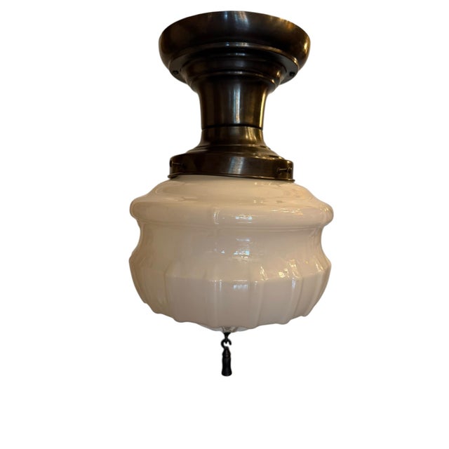 Edwardian Flushmount Light Fixtures With Finials - Pair For Sale In Los Angeles - Image 6 of 7