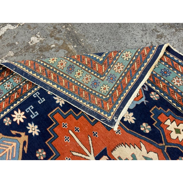 6ft 6in × 9ft 1in Persain Hand-Knotted Wool Tribal Area Rug For Sale - Image 10 of 12