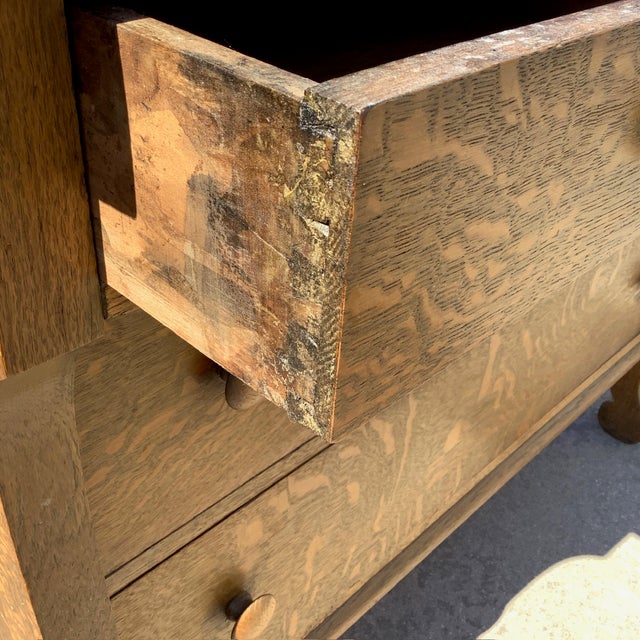 Wood Antique Tiger Oak Dresser For Sale - Image 7 of 13