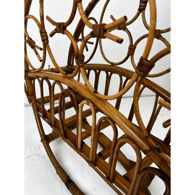 Vintage Burnt Bamboo Magazine Rack For Sale In Tampa - Image 6 of 11