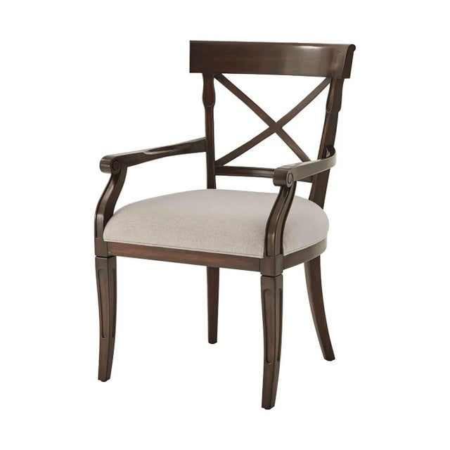 French Provincial Brown Armchair (Set of 2) For Sale In Greensboro - Image 6 of 6