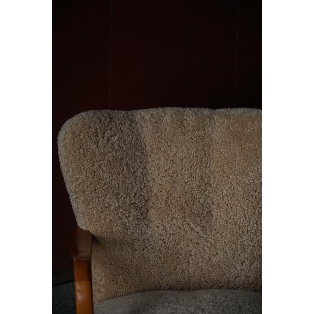 Wood Mid-Century Modern Swedish Lounge Chairs in Birch and Lambswool, 1960s, Set of 2 For Sale - Image 7 of 18