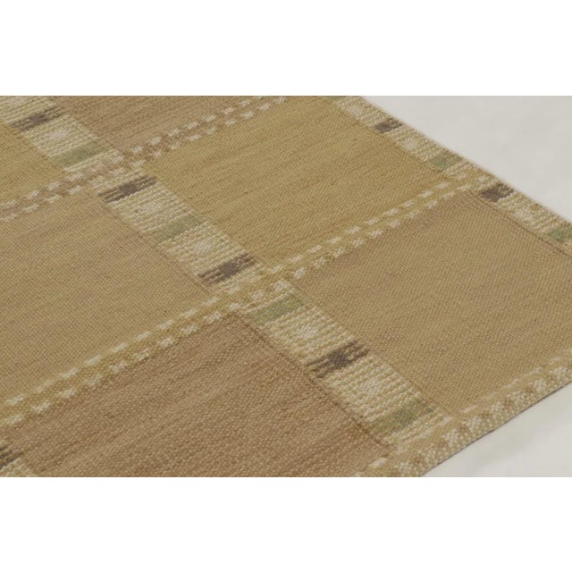Goldenrod Rug & Kilim Scandinavian Style Custom Flatweave Rug With Geometric Design For Sale - Image 8 of 12