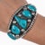 Native American 6 5/8" Battle Mountain Turquoise Navajo cuff bracelet Richard Henry Yazzie For Sale - Image 3 of 11