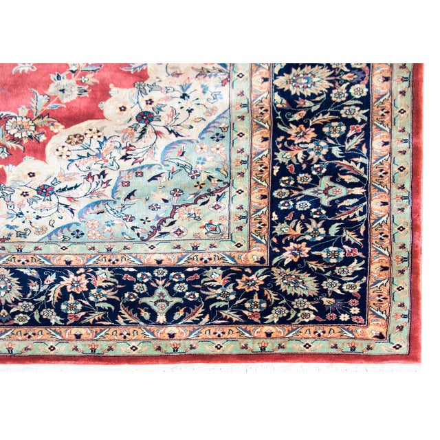 Vintage Indian Tabriz-Style Rug For Sale - Image 4 of 15