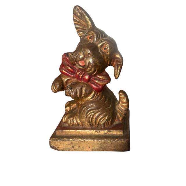 Armor Bronze Co. Scottie Terrier Dog Bookends Set Statue Set 7”H Circa 1920s