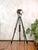 1960s Satin Black Rank Strand Patt 123 Theater Spotlight Floor Lamp with Black Wooden Tripod, 1960s For Sale - Image 5 of 18