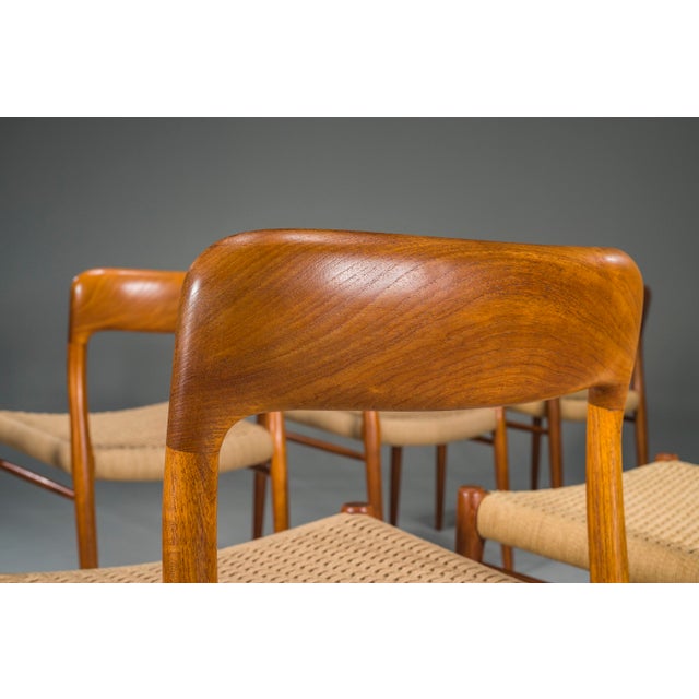 Danish Teak Model 75 Dining Chairs by Niels Møller, 1960s, Set of 8 For Sale - Image 15 of 18