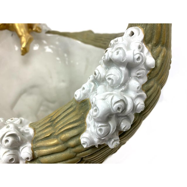 Imperial Amphora Turn Porcelain Cherub Basket With Cascading Rosettes, Circa 1890–1900 For Sale In Boston - Image 6 of 16