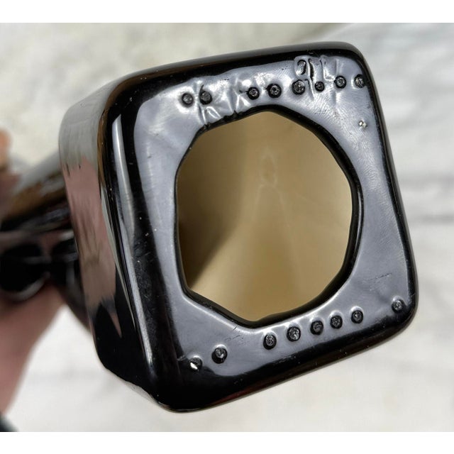 Black Vintage Postmodern Abstract Black Ceramic Lovers Sculpture For Sale - Image 8 of 8