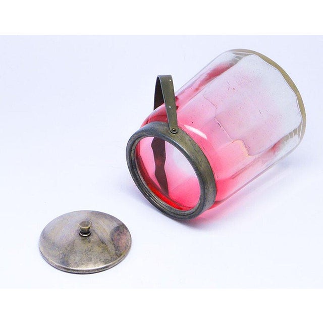Pink Art Nouveau Tea Box in Glass, Germany, 1920s For Sale - Image 8 of 11