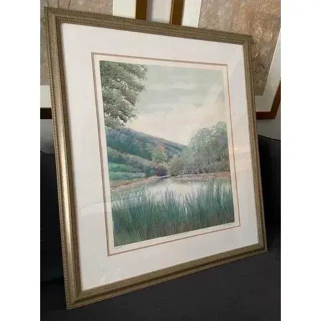 Original Framed Watercolor Landscape Painting Signed by Artist For Sale - Image 4 of 9