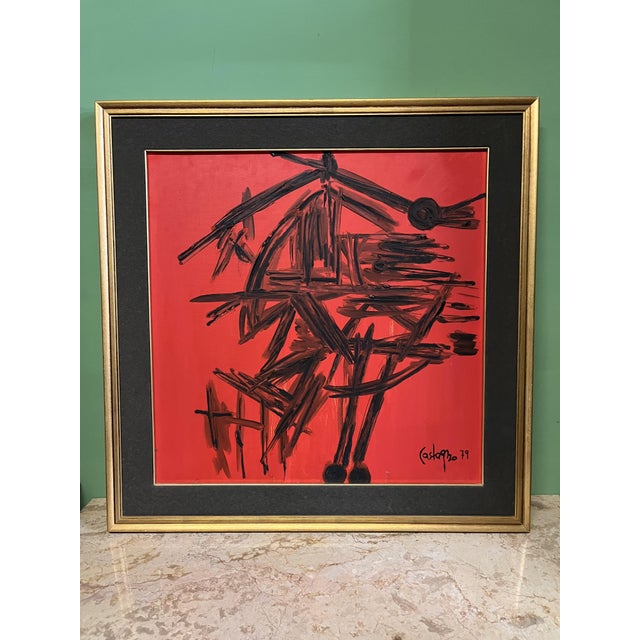 1970s Castagno, Abstract Composition, 1970s, Oil on Canvas, Framed For Sale - Image 5 of 6